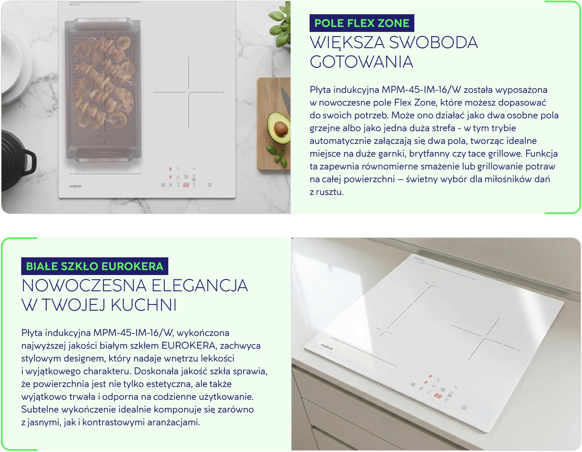 Płyta indukcyjna do zabudowy 45cm. MPM MPM-45-IM-16/W MPM-45-IM-16W-3
