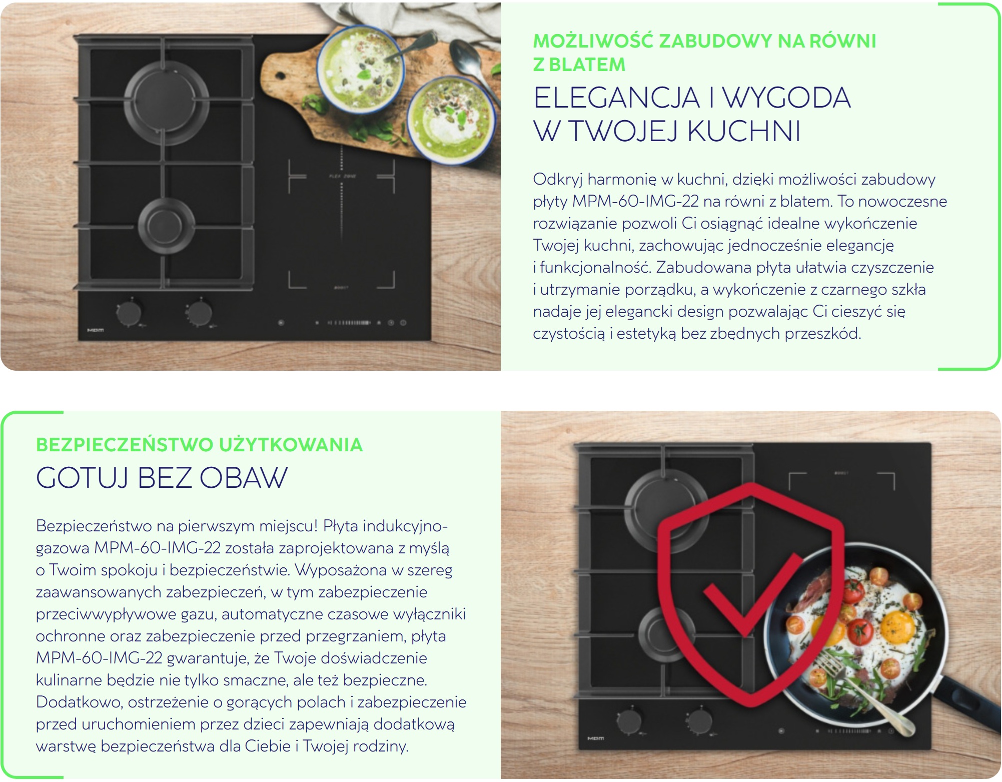 Płyta gazowo-indukcyjna do zabudowy 60cm. MPM MPM-60-IMG-22 MPM-60-IMG-22-3