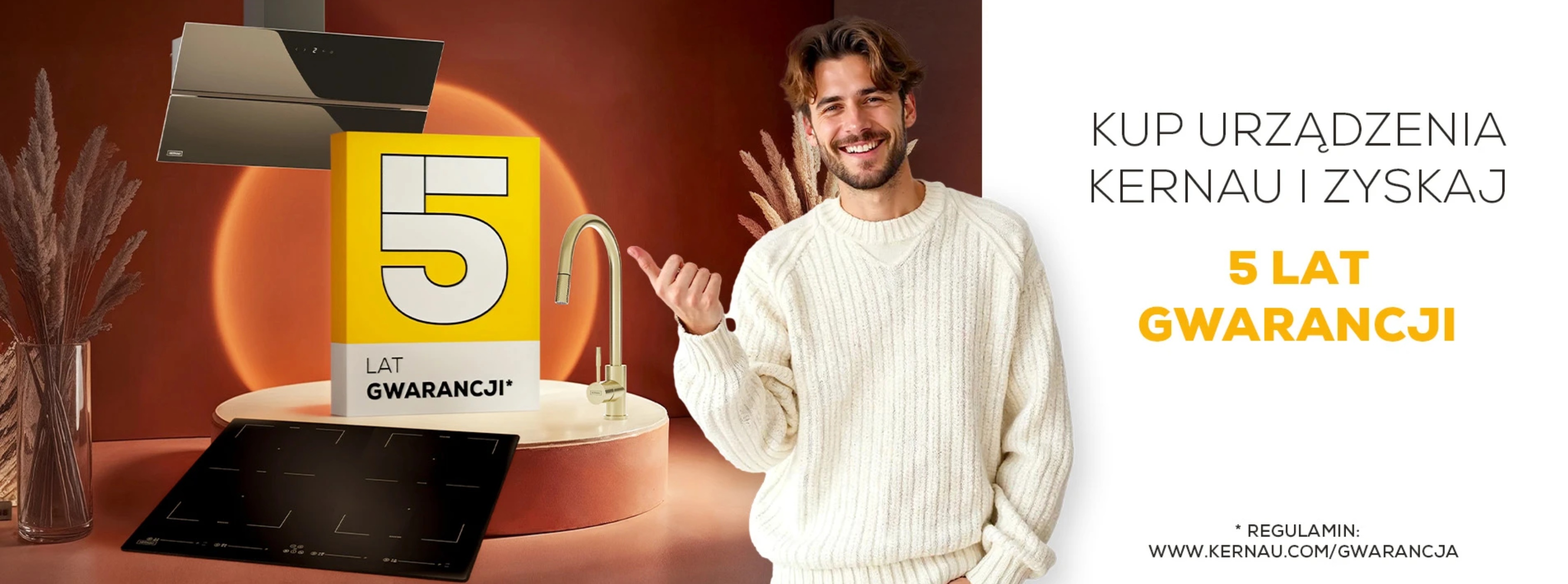 Płyta gazowa do zabudowy 45cm. Kernau KGH4346B KBO0946SKB-4