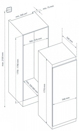 Chłodziarka do zabudowy Vestfrost VR-BF27953H0S