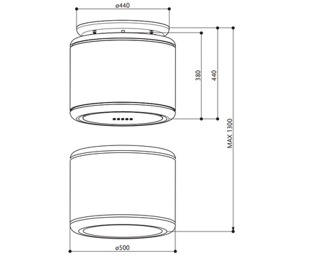 Okap wyspowy Faber Odette Plus Grey Matt Kl 345.0541.054