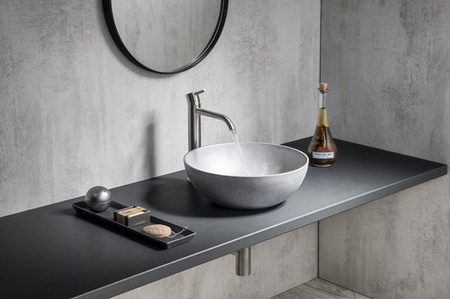 Umywalka betonowa, nablatowa Sapho Formigo FG319 srebrny mat