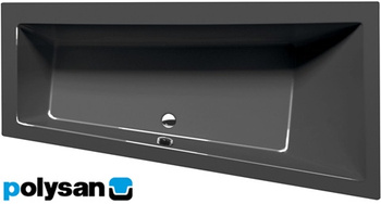 Wanna asymetryczna Polysan Andra R 81511.30, 170x90x45cm, prawa, szary