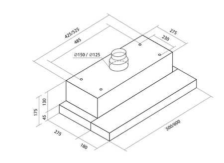 Okap teleskopowy / do zabudowy Toflesz Vega Glass 60 czarny 324m3/h