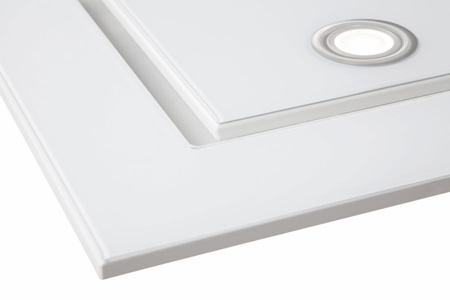 Okap sufitowy Toflesz Luxor Glass 96 biały 850m3/h turbina zewnętrzna