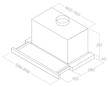 Okap teleskopowy / do zabudowy Elica Elite 26 IX/A/60