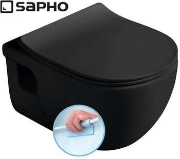 Miska wisząca WC Sapho Brilla 100614-110 rimless, 36,5x53cm, czarny mat