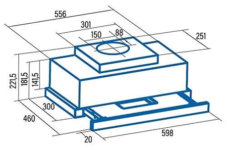 Okap teleskopowy / do zabudowy Cata TFH6830IX z silnikiem bezszczotkowym