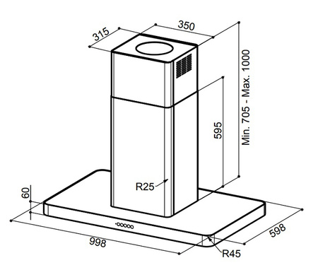Okap wyspowy Faber T-Light Isola Evo X100 110.0456.264