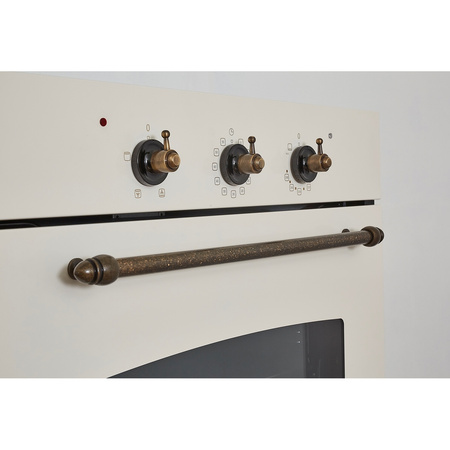 Piekarnik gazowy do zabudowy retro 60cm. Freggia OMRB66CH szampański