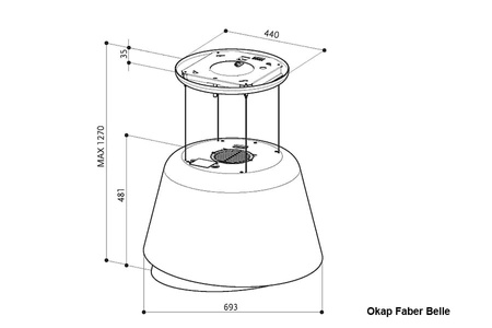 Okap wyspowy Faber Belle Burgundy/Gold KL/2 345.0615.652