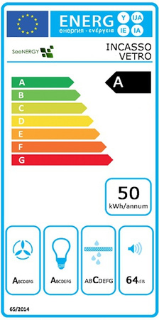 Okap podszafkowy / do zabudowy Seenergy Gruppo Incasso Vetro 72 WH