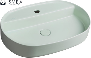 Umywalka ceramiczna nablatowa Isvea Italy Infinity 10NF65060-2T miętowy