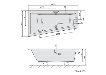 Zestaw: wanna Polysan Andra L 72872.21 + nogi PO60/80