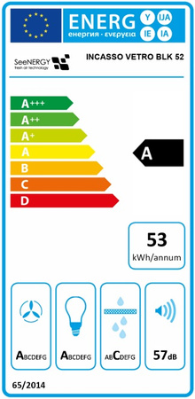 Okap podszafkowy / do zabudowy Seenergy Gruppo Incasso Vetro 52 BL