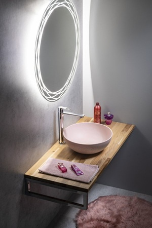 Umywalka betonowa, nablatowa Sapho Formigo FG321 różowy mat