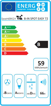 Okap podszafkowy / do zabudowy Seenergy B-IN Spot Easy 72 BL