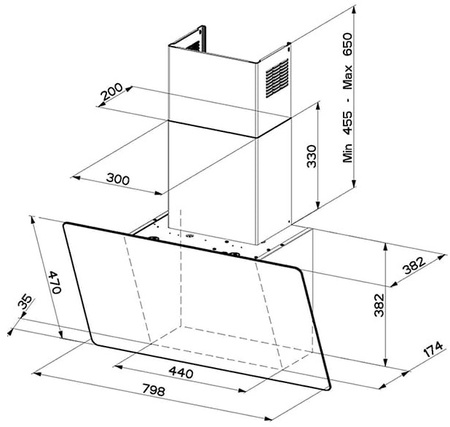 Okap przyścienny Faber Glam-Light Zero Drip Plus DB80 330.0615.734
