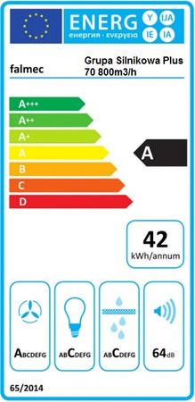 Okap podszafkowy / do zabudowy Falmec Grupa Silnikowa Plus 70 800m³/h Inox