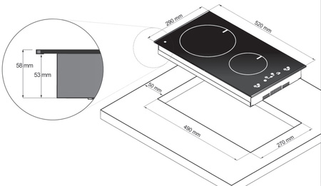 Płyta indukcyjna do zabudowy 30cm. Freggia HCI32W/1 biały