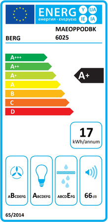 Okap podszafkowy / do zabudowy Berg Maestro 75 Black