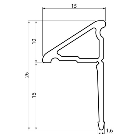 Listwa do wanien i brodzików Polysan 91020B 2szt., 1950mm