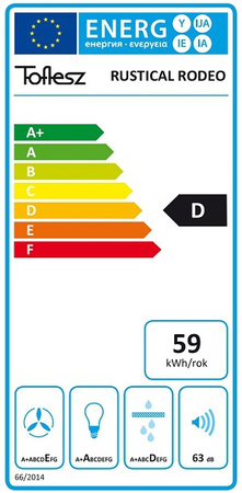 Okap przyścienny / kominowy Toflesz Rustical Rodeo 90 ecru 500m3/h