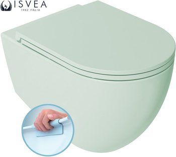 Zestaw Isvea Italy Infinity: Miska wisząca WC + deska WC miętowy