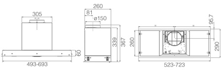 Okap podszafkowy / do zabudowy Elica Hidden 2.0 BL MAT/A/52