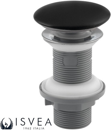 Korek umywalkowy, ceramiczny Isvea Italy 38TP0163I bez przelewu, czarny mat