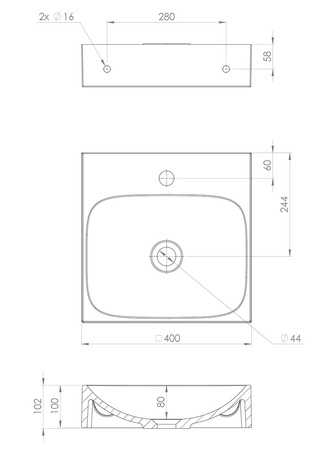 Zestaw Sapho Emona: szafka EM040-2222 + umywalka EN040