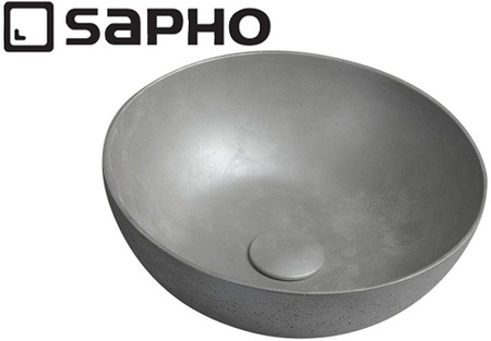 Umywalka betonowa, nablatowa Sapho Formigo FG319 srebrny mat