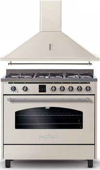 Zestaw Vestfrost: okap przyścienny VE-90RSABG + kuchnia gazowo-elekryczna VC-993WNPBG