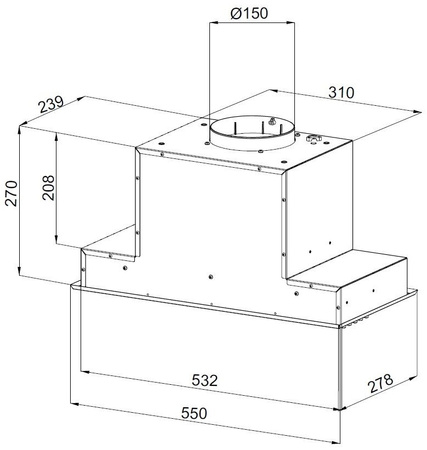 Okap podszafkowy / do zabudowy Globalo Retio 60.2 Inox