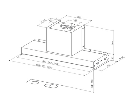 Okap podszafkowy Faber In-Nova Smart X120 305.0554.567
