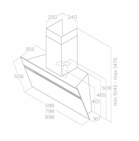 Okap przyścienny Elica Stripe BL/A/80