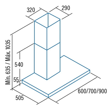 Okap kominowy / przyścienny Cata Sygma 6010 B Czarny