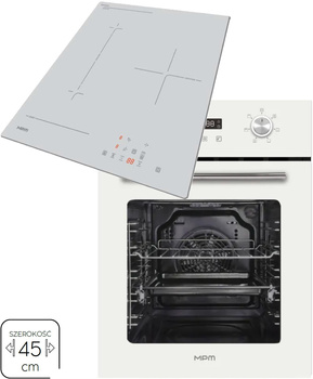 Zestaw 45cm MPM: płyta indukcyjna MPM-45-IM-16/W + piekarnik elektryczny MPM-45-BO-22/W