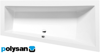Wanna asymetryczna Polysan Andra R 81511.11, 170x90x45cm, prawa, biały mat