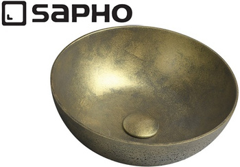 Umywalka betonowa, nablatowa Sapho Formigo FG318 złoty mat