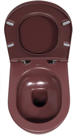 Miska wisząca WC Isvea Italy Infinity 10NF02004-2R rimless, 36,5x53cm, maroon red mat
