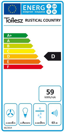 Okap przyścienny / kominowy Toflesz Rustical Country 90 ecru 500m3/h