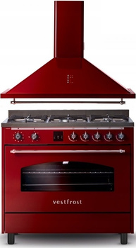 Zestaw Vestfrost: okap przyścienny VE-90RSABR + kuchnia gazowo-elektryczna VC-993WNPBR