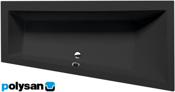 Wanna asymetryczna Polysan Andra R 81511.21, 170x90x45cm, prawa, czarny mat