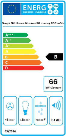 Okap podszafkowy / do zabudowy Falmec Grupa Silnikowa Murano 50 czarny 800m3/h + pilot