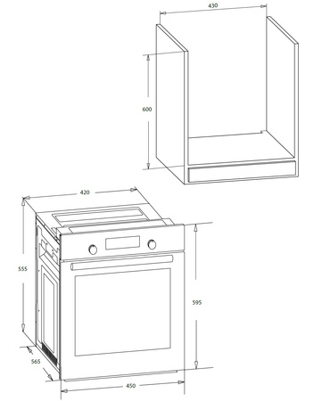 Piekarnik elektryczny do zabudowy 45cm. MPM-45-BO-22/W