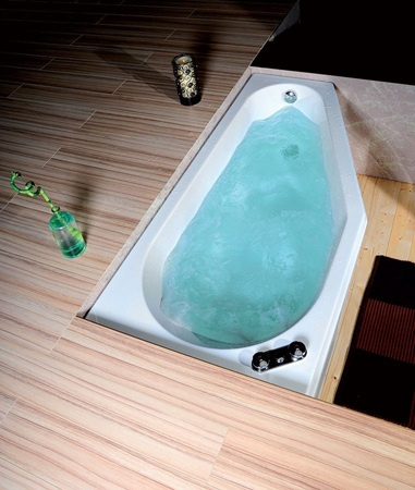 Wanna asymetryczna Polysan Tigra R 90611.40, 170x80x46cm, prawa, beżowy