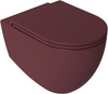 Miska wisząca WC Isvea Italy Infinity 10NF02004-2R rimless, 36,5x53cm, maroon red mat