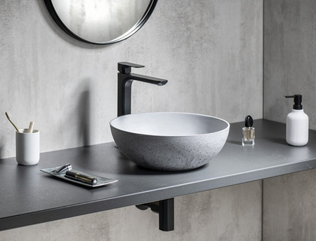 Umywalka betonowa, nablatowa Sapho Formigo FG317 szary mat