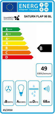 Okap podszafkowy / do zabudowy Seenergy Saturn Flap 90BL Czarny